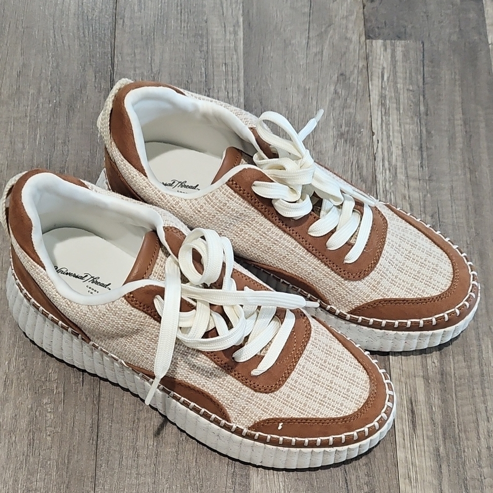 Casual Women's Sneakers in Brown and White